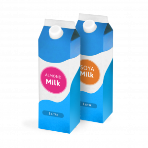 non-dairy Milk - SSoya MIlk, Almond, Oat Milk